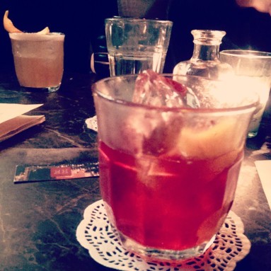 Background: 1948 Sour, Foreground: Sonia's Negroni